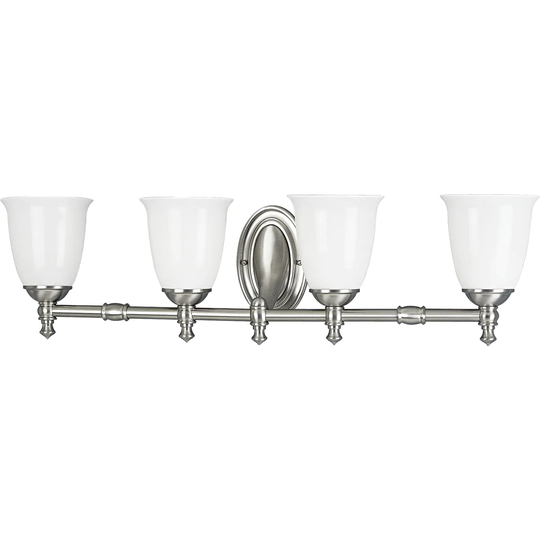 Progress Lighting Silvertone Victorian Collection 4-light Brushed Nickel Bath Light