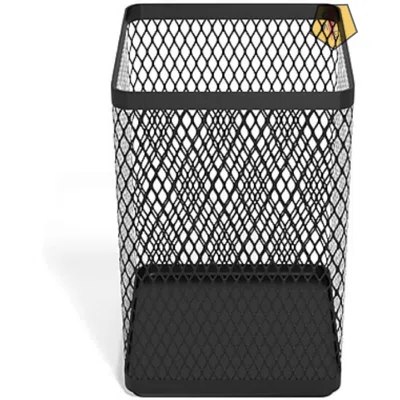 Pencil Cups For Desk, Jumbo Pencil Holder, Stackable Wire Mesh Jumbo Pencil Holder, Matte Black 2 Pack