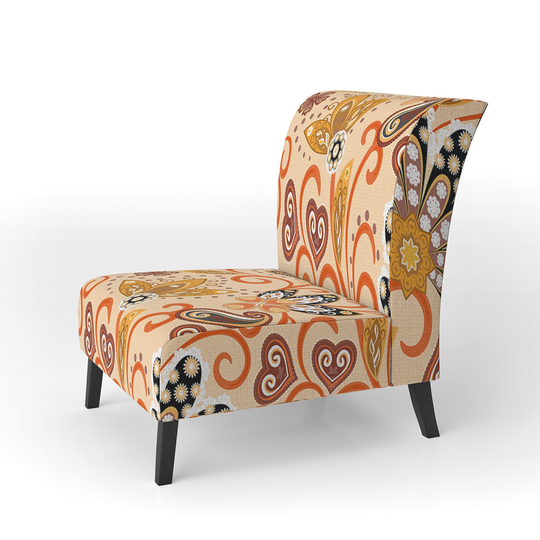 Designart 'Retro Indian Floral Batik III' Upholstered Mid-Century Accent Chair