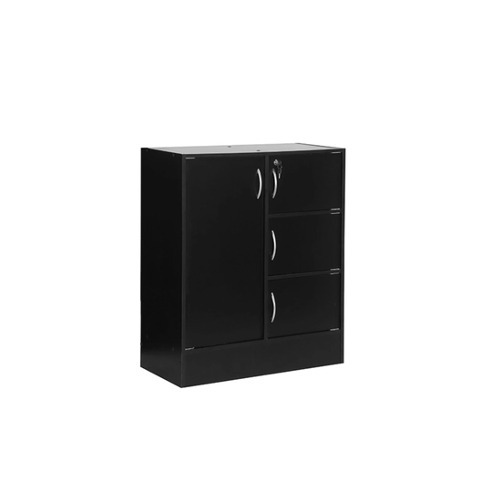 38.5" Black Multipurpose Bookcase with Doors