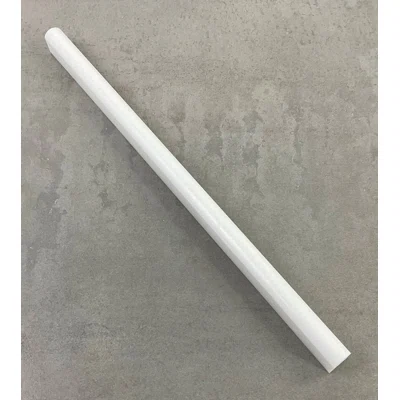 12" x 0.5" Marble Pencil Liner Tile Trim in White