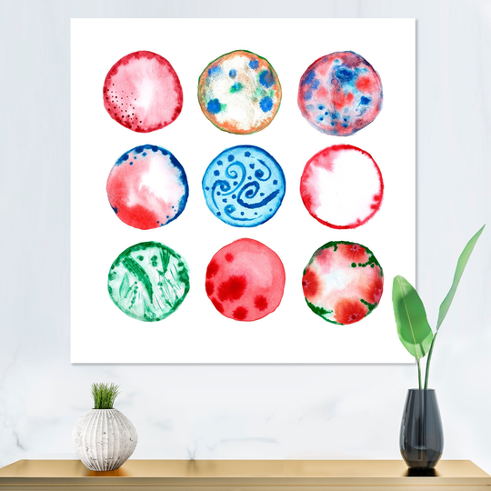 Designart 'Color Of Live Set Circles' Modern Canvas artwork