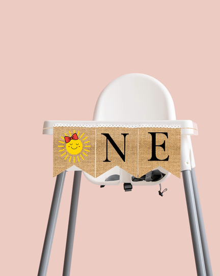 Sunshine One Banner Girl High Chair - Sunshine Highchair Banner You're My Baby Shower Backdrop 1st First Birthday Garland