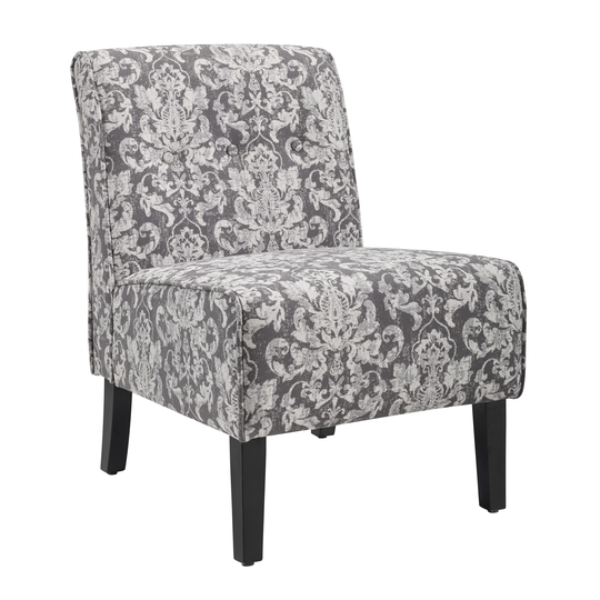 Porch & Den Mathilda Grey Damask Accent Chair