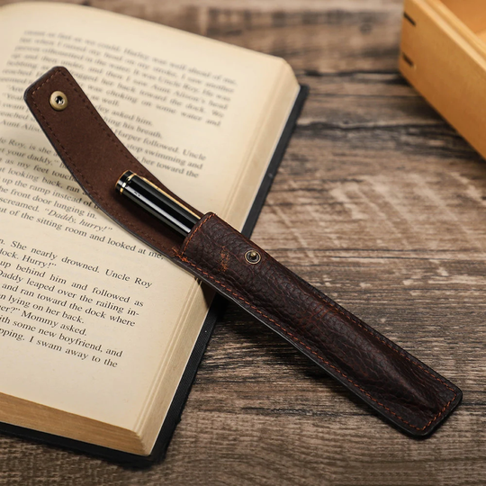 Handmade Leather Pen Case For Men Women, Personalize Holder, Pencil Case, Vintage Gift Graduation, Father's Day, Anniversary