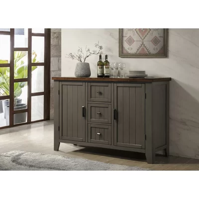 Adalard 54" Wide 3 Drawer Solid Wood Sideboard