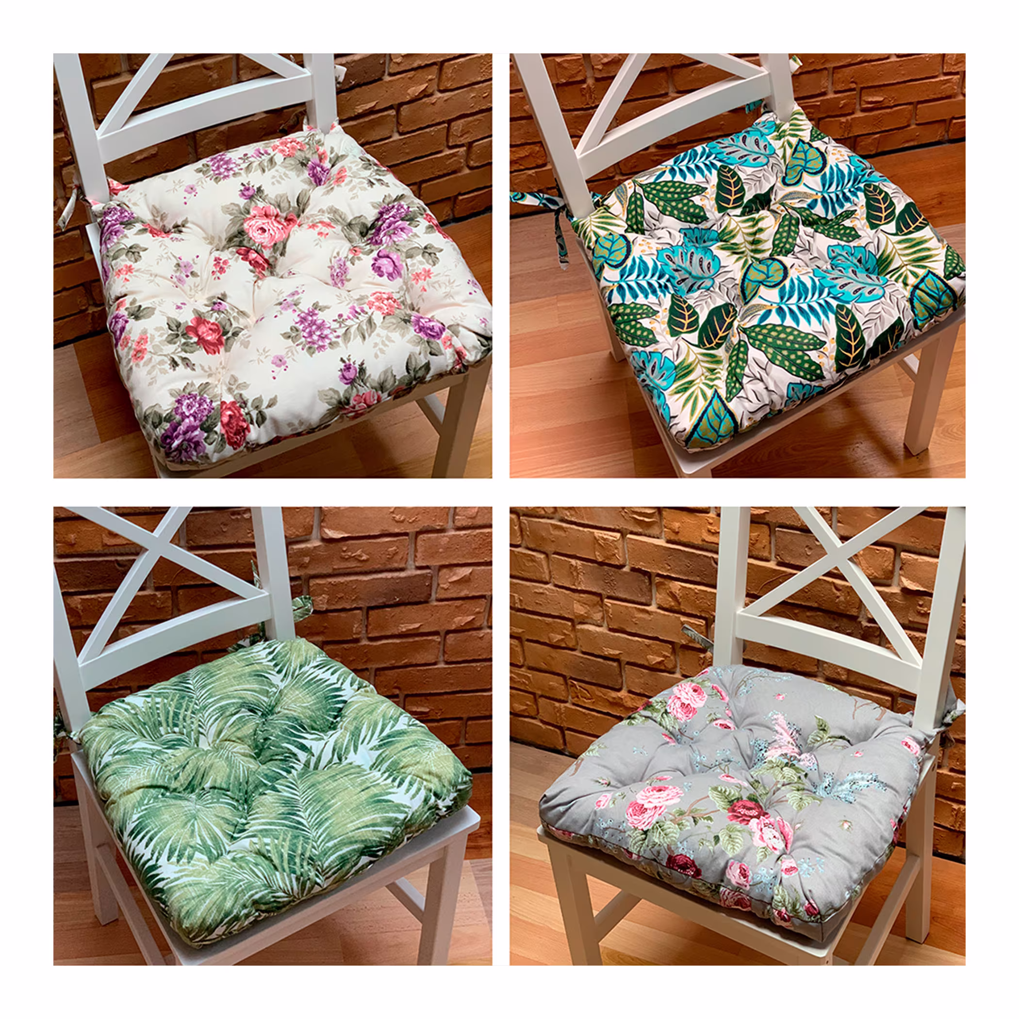 Trapezoid Pillows/Home Decor/ Bistro Chair Seat Cushion Elite Fabric Flower Cushions Water Repellent Chair