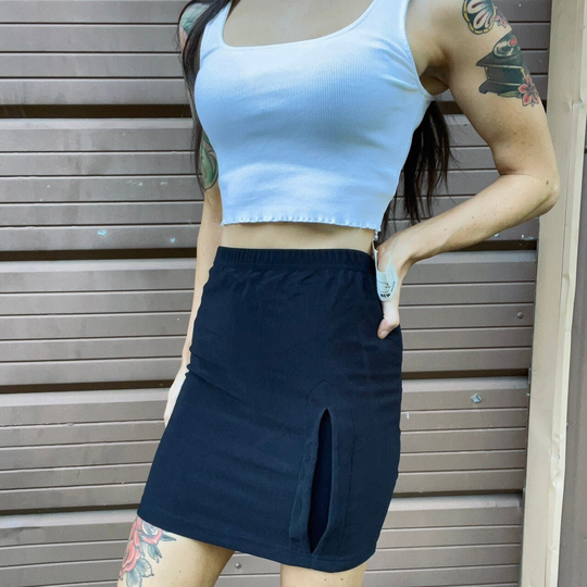 Vintage 80S Black Pencil Skirt Deadstock