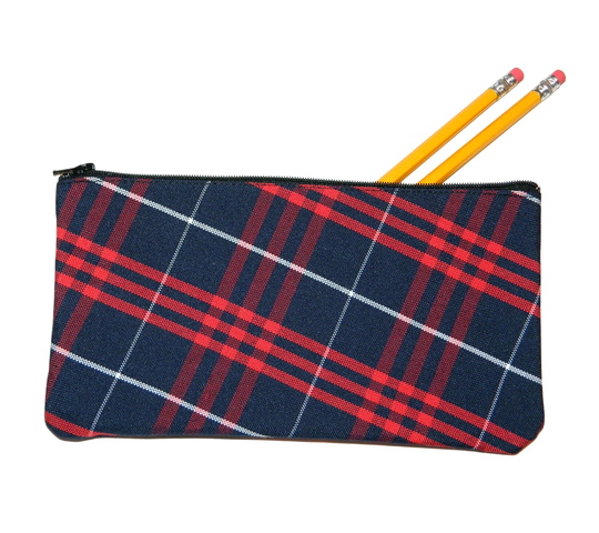 Navy & Red Plaid Pencil Case - 36, School Backpacks, Uniform Backpack, Hamilton Plaid, Lunch Box