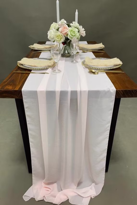 Chiffon Table Runner - Pink, Mauve, Blush