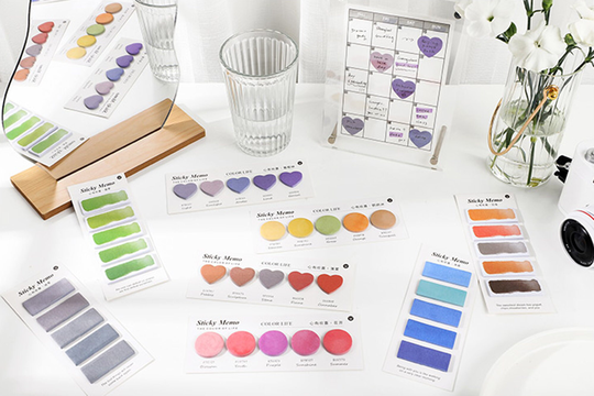Little Dots Sticky Notes Colors Collection | Colorful Petal Memo Dot Pastel Color Multi-Color Notepad Set