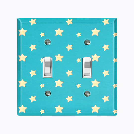 Metal Light Switch Cover, Plate, Outlet Wall Plate Home Decor, Night Sky Art Teal Str002