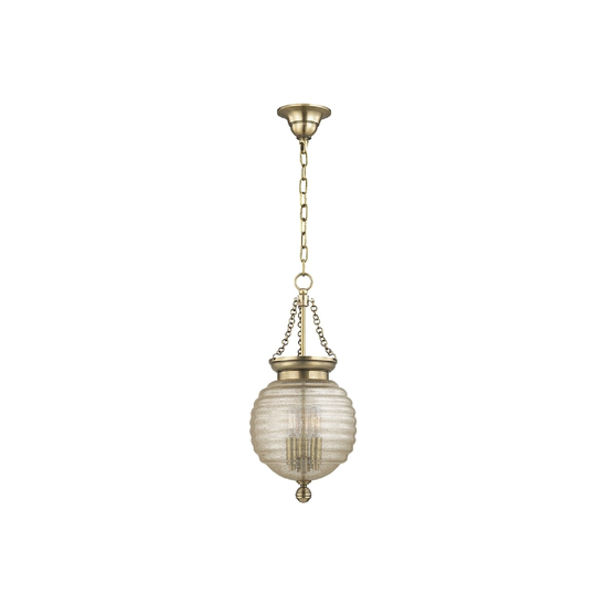 Hudson Valley Coolidge 3-light Brass Pendant with Clear Glass Shade