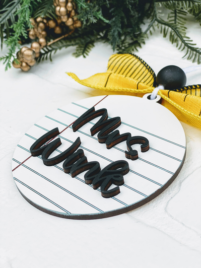 Personalized Teacher Christmas Ornament Gift Appreciation Paper Pencil
