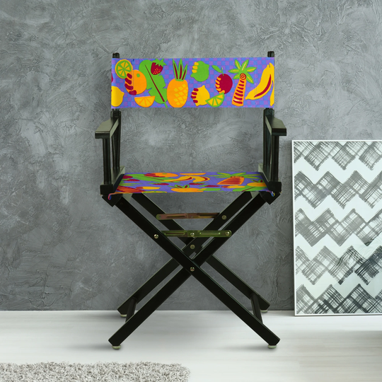 18" Director's Chair Black Frame-Calypso Fruit - 21.75"W x 17"D x 33.75"H