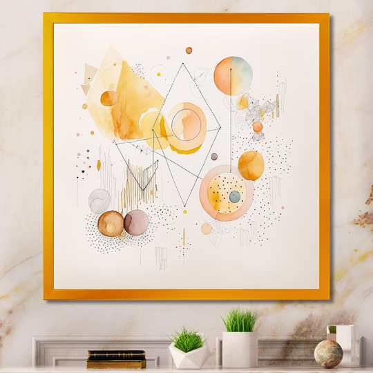 Designart 'Multi-Color Multi Shape Abstract II' Modern Framed Art Print