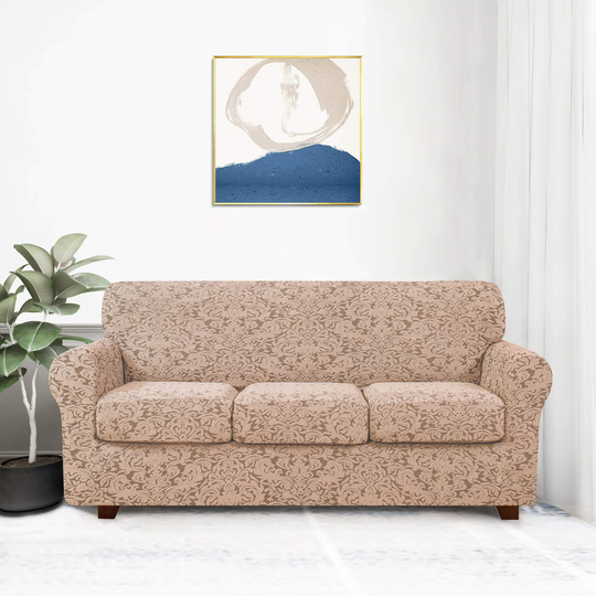 Subrtex 4-piece Stretch Separate Couch Cover Jacquard Damask Sofa