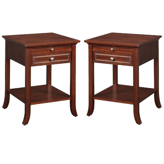 End Table in Espresso Mahogany Wood Finish - Set of 2 - 54 x 84