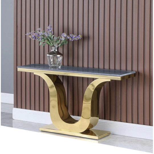 Best Quality Furniture Stainless Steel Grey Marble Coffee Table Sets