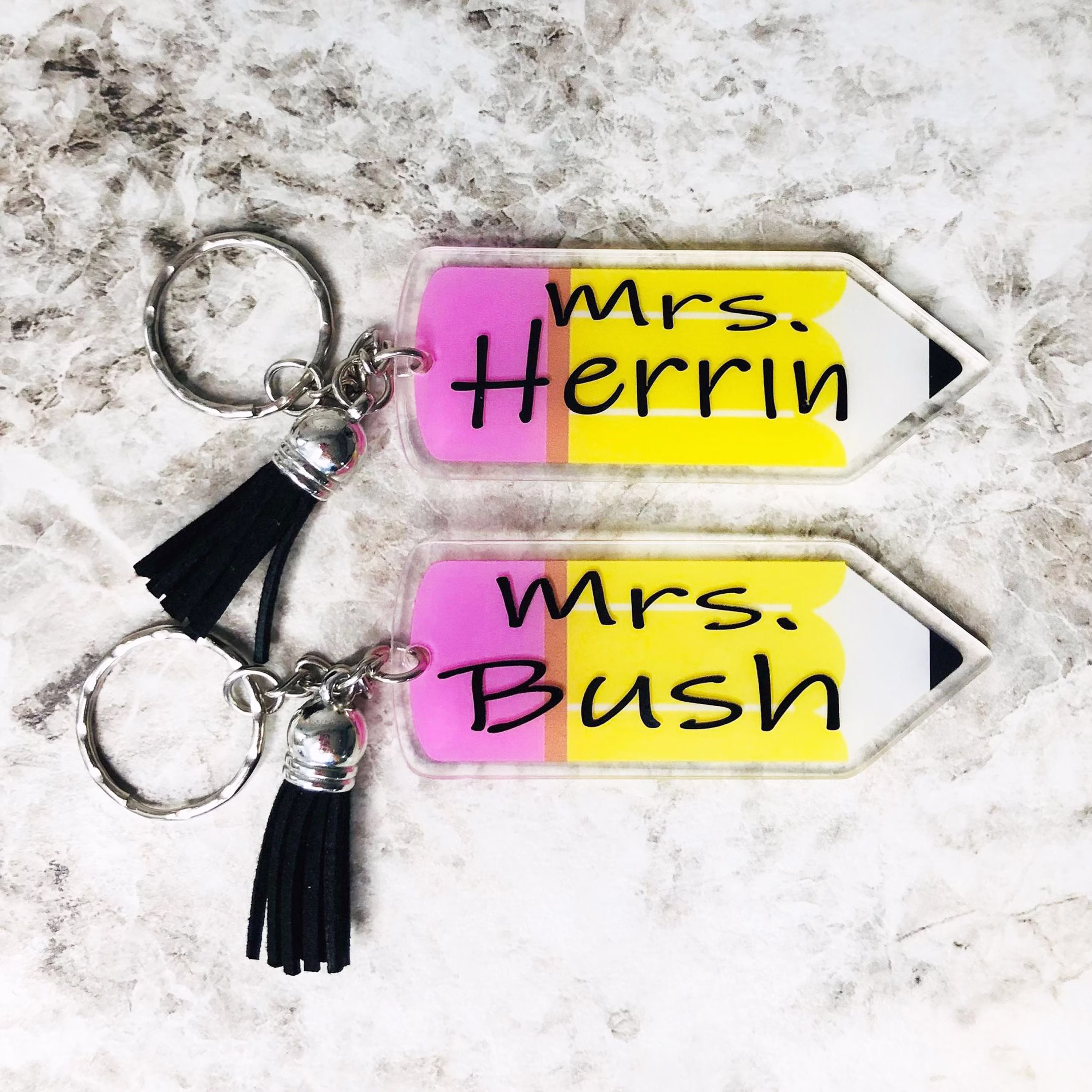 Teacher Keychain, Pencil Gift, Back To School Appreciation, Acrylic Keychain