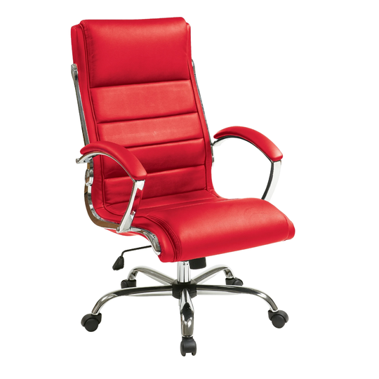 Executive Office Chair with Padded Arms in Faux Leather