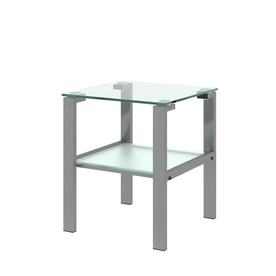 Glass two layer tea table, small round bedroom corner table