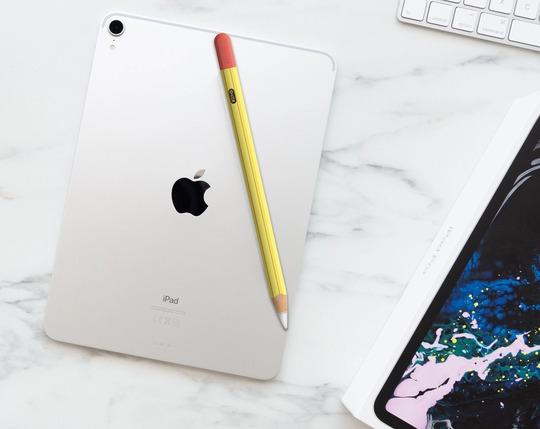 Crayon Design Apple Pencil 1 2 Vinyl Skin Sticker Decal Lemon Yellow Pen
