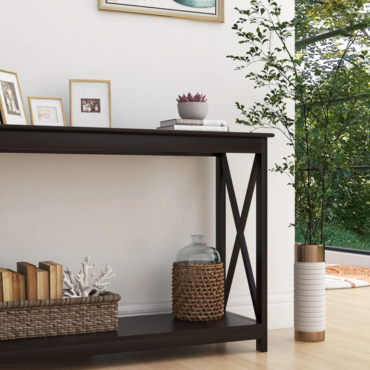 2-Tier Coffee Table with X-leg Design