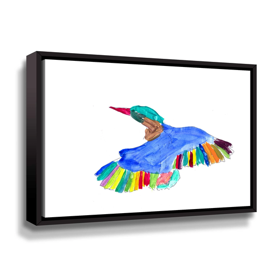 The Colorful Kingfisher Gallery Wrapped Floater-framed Canvas