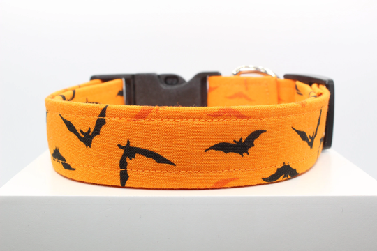Bats Dog Collar, Halloween Handmade Fabric Collars For Dogs, Dog Collars, Custom Dogs