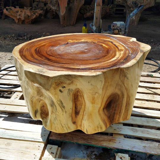 Log Coffee Table - Wood End Live Edge Night Stand Side