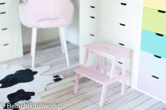 14, 1/6 Miniature Stepping Chair, Smaller Msd, Minifee, Bjd, Roombox, Diorama Dollhouse