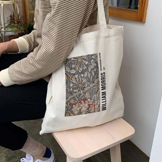 Mzshop - William Morris Chrysanthemum Pattern Eco Tote Bag Environment Friendly Art Shopping