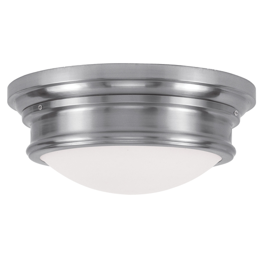 Livex Lighting Brushed Nickel Steel/Glass Astor Ceiling-mount Fixture