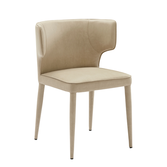 Extended Wingback Modern Leather Dining Chair