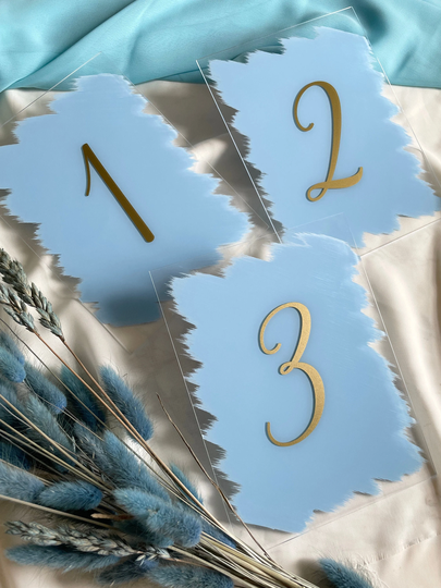 Acrylic Wedding Table Numbers | Modern Decor Number Sign With Stand Signs