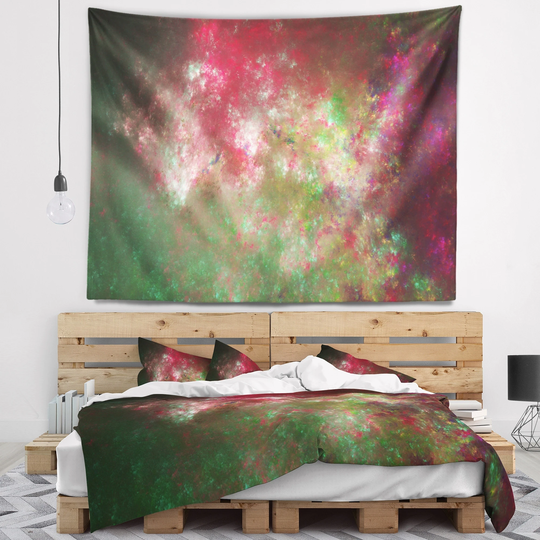 Designart 'Colorful Starry Fractal Sky' Abstract Wall Tapestry