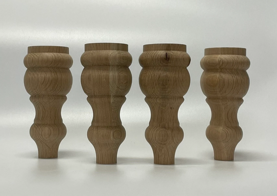 6" X 2.5 Set Of Four Sofa Legs/ Couch Furniture Legs/Ottoman Bun Feet - White Oak