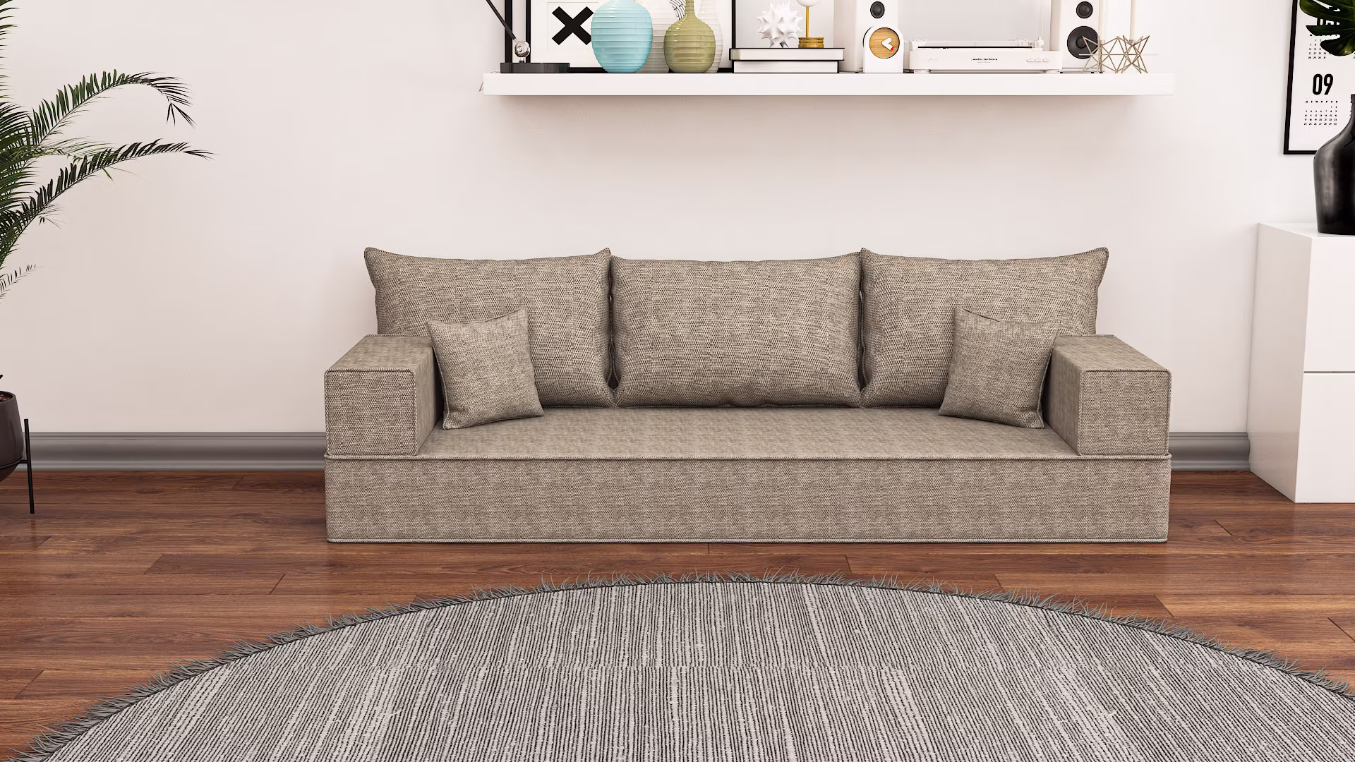 Linen 8" Color K004 Fabric French Cushion | Sofa Home Decor Window Seat Floor Pillow Reading Nook Bench