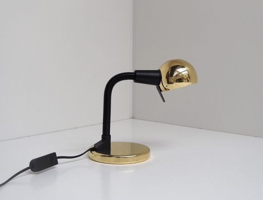 Cool Vintage Gold Colored Table Lamp Made By The German Company Brilliant, 1980S