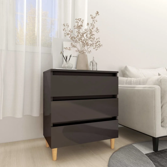 Sideboard High Gloss Gray 23.6"x13.8"x27.2" Chipboard