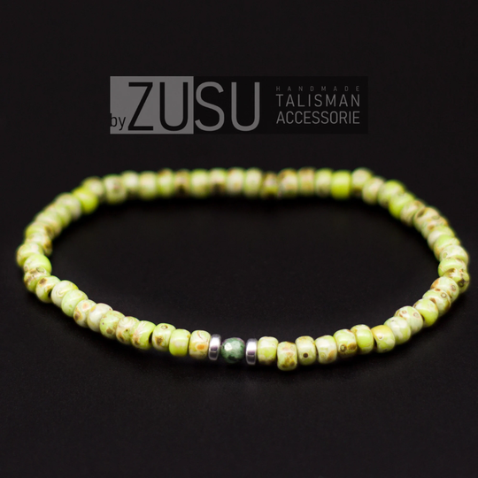 Emerald Men's Bracelet, Ametrin Minimalist Beaded Bracelet For Men, Delicate Gift Him Gift Boyfriend