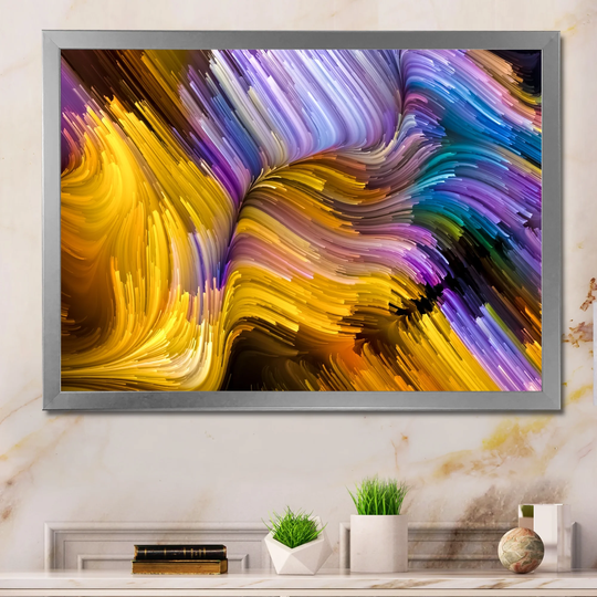 Designart 'Color Motion Series Abstract' Modern Framed Wall Art