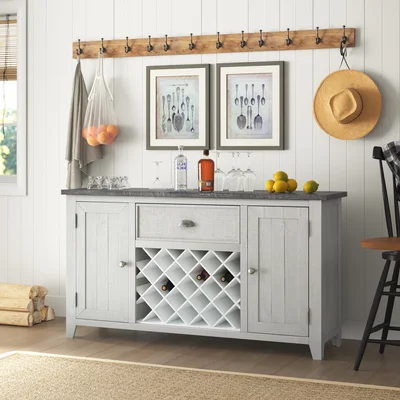 Kepler 65" Wide 1 Drawer Pine Solid Wood Sideboard