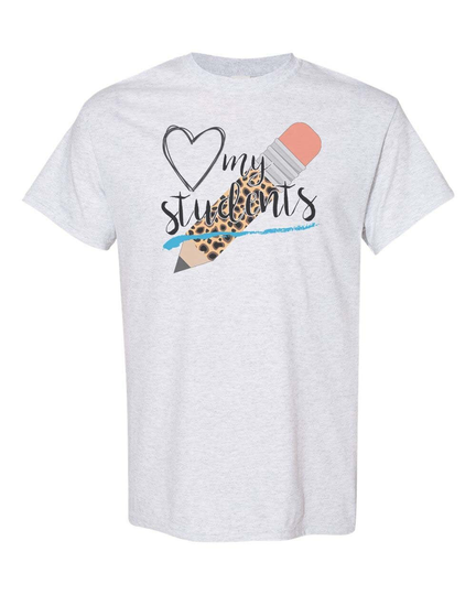 Teacher Shirt, Love My Students, Back To School Leopard Pencil, I Students Sublimated Design