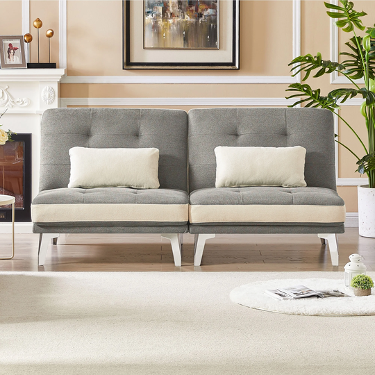 Modular Sectional Sofa Removable Seats Convertible Sofa Bed Fabric Padded Seat