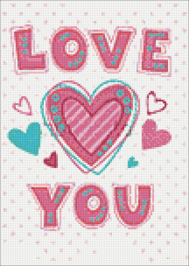 Love You Diamond Painting Set By Wizardi. Wd2314 Art Kit. Large Kit
