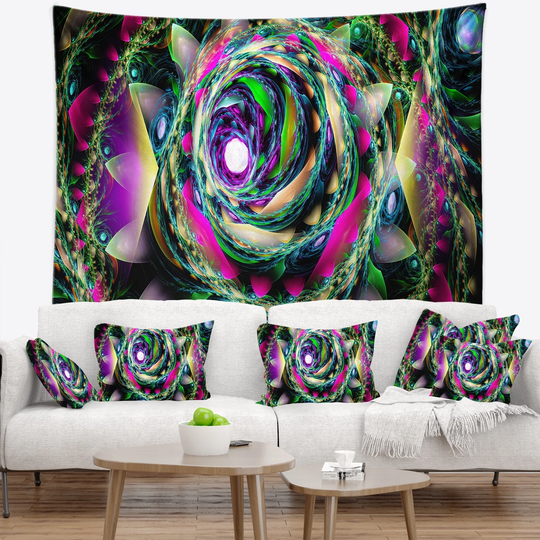 Designart 'Colorful Exotic Whirlpool Flower' Floral Wall Tapestry