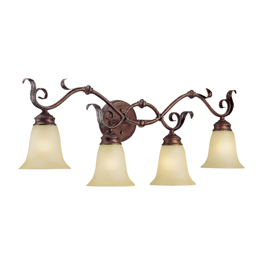 Millennium Lighting Roanoke 4 Light Burled Bronze/Silver Bathroom Vanity Light