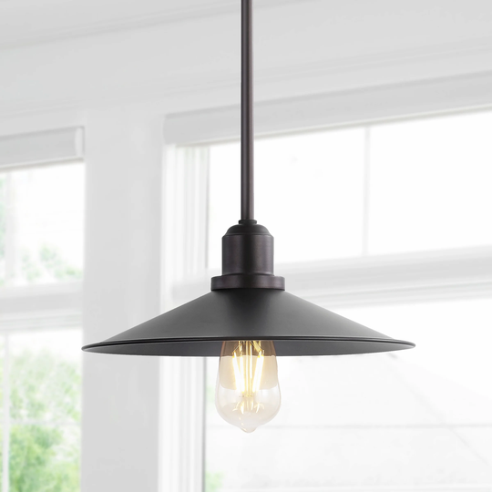 Victoria 10.5" 1-Light Bohemian Farmhouse Iron LED Pendant, Oil Rubbed Bronze by JONATHAN Y